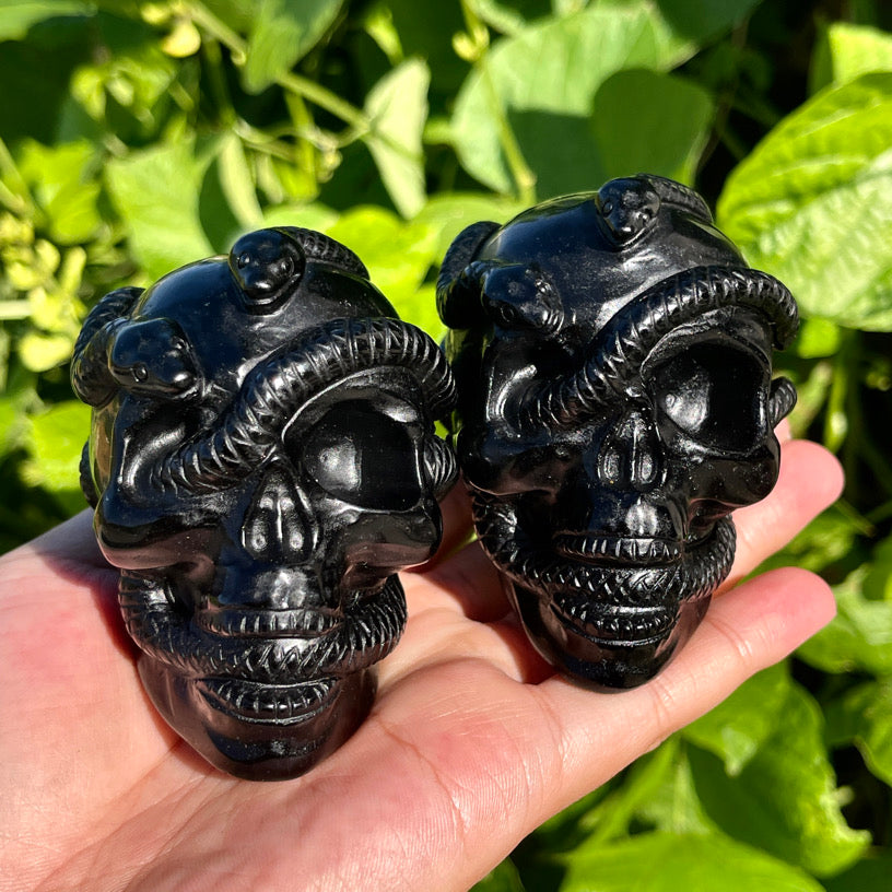 Obsidian Snake Skull