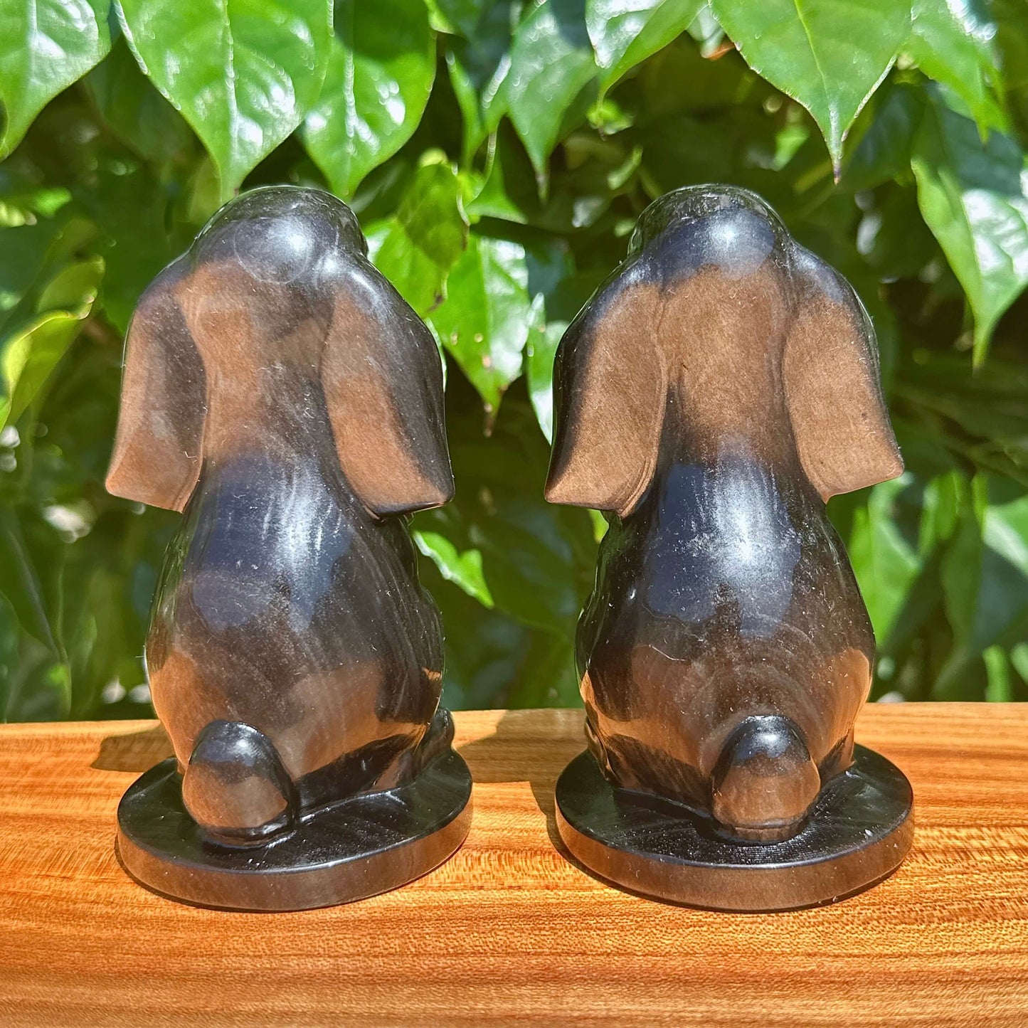 Silver Obsidian Rabbit Carving