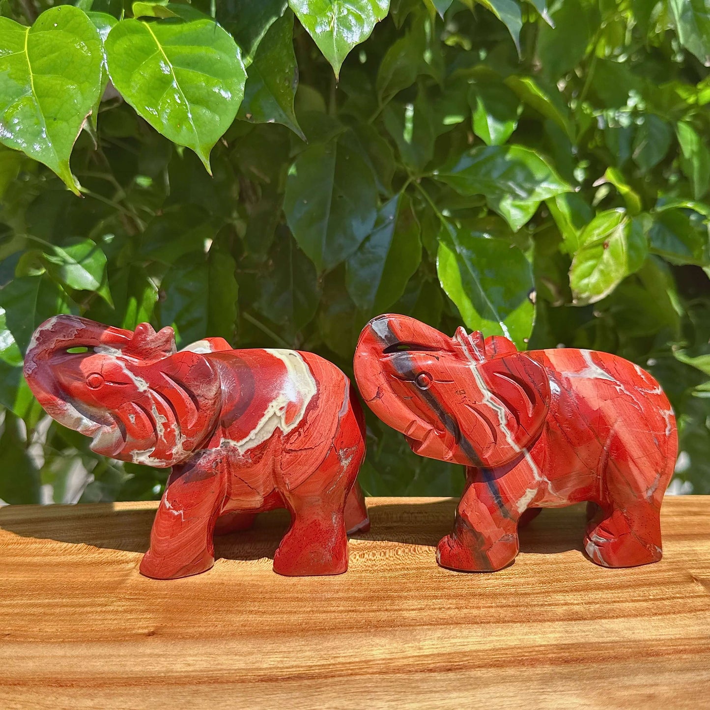 Red Jasper Elephant Carving