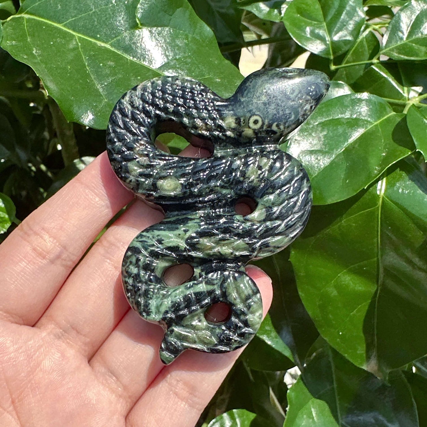 Kambaba Jasper Snake Carving