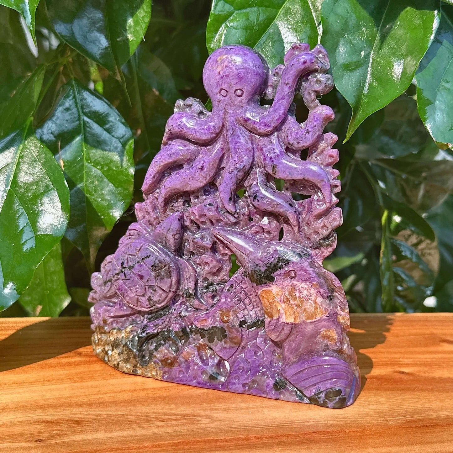 Charoite Underwater World Carving