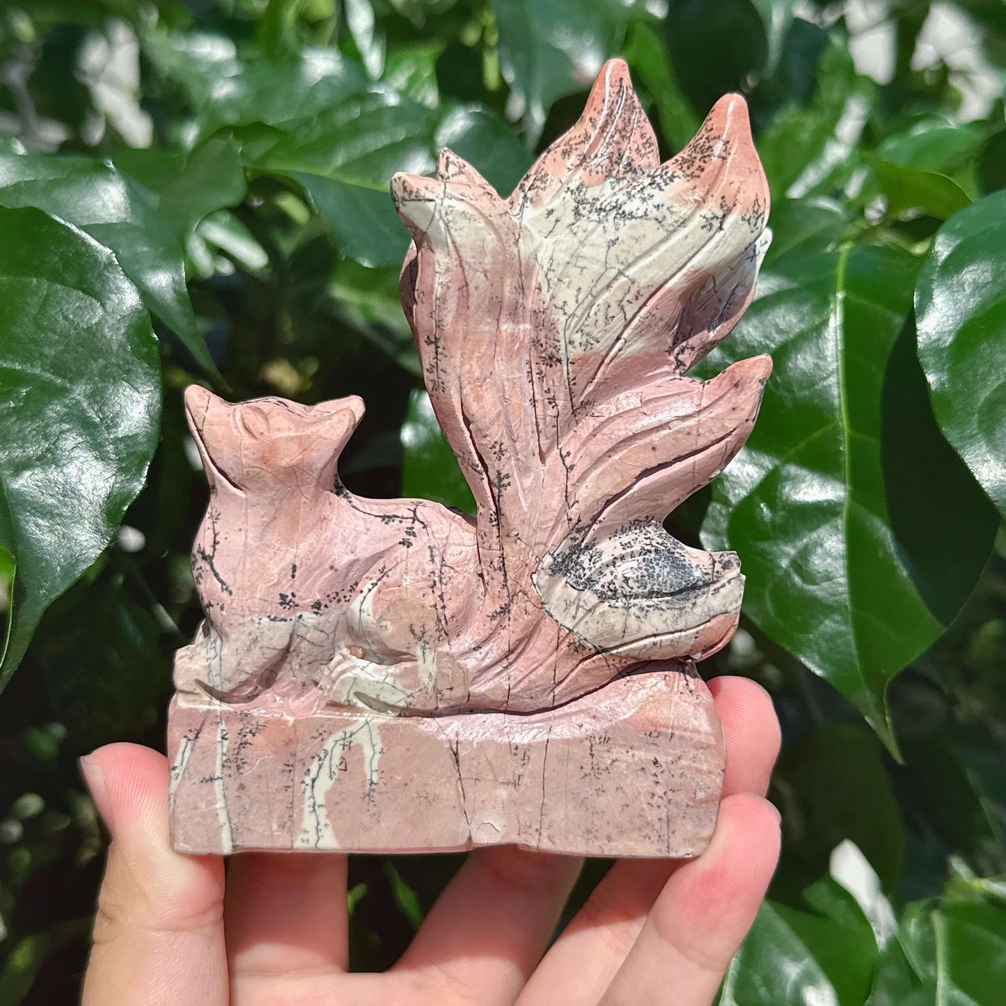 Picture Jasper Nine-tail Fox Carving