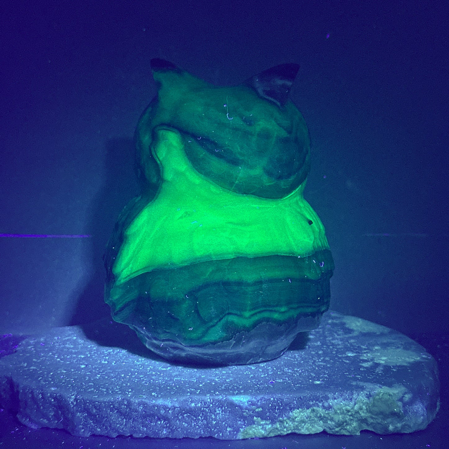 Volcano Agate Owl Carving