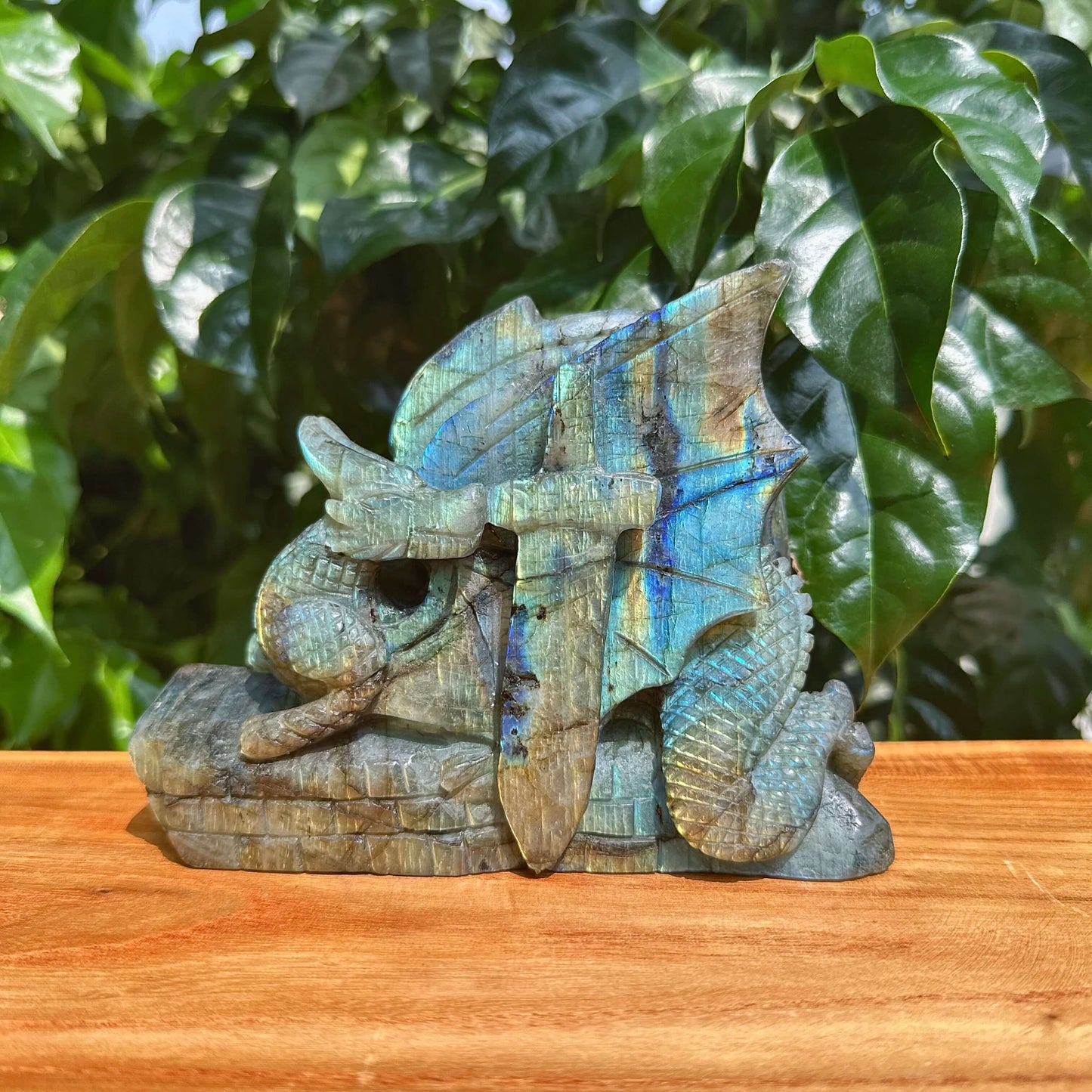 Labradorite Dragon Carving