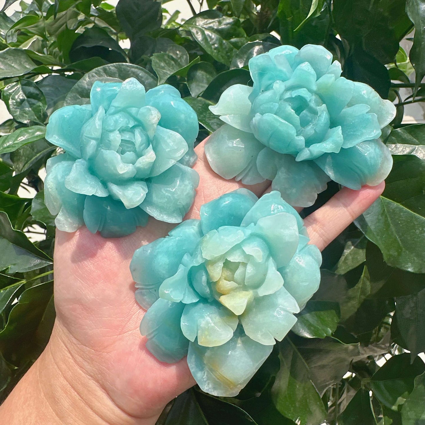 Amazonite Flower Carving