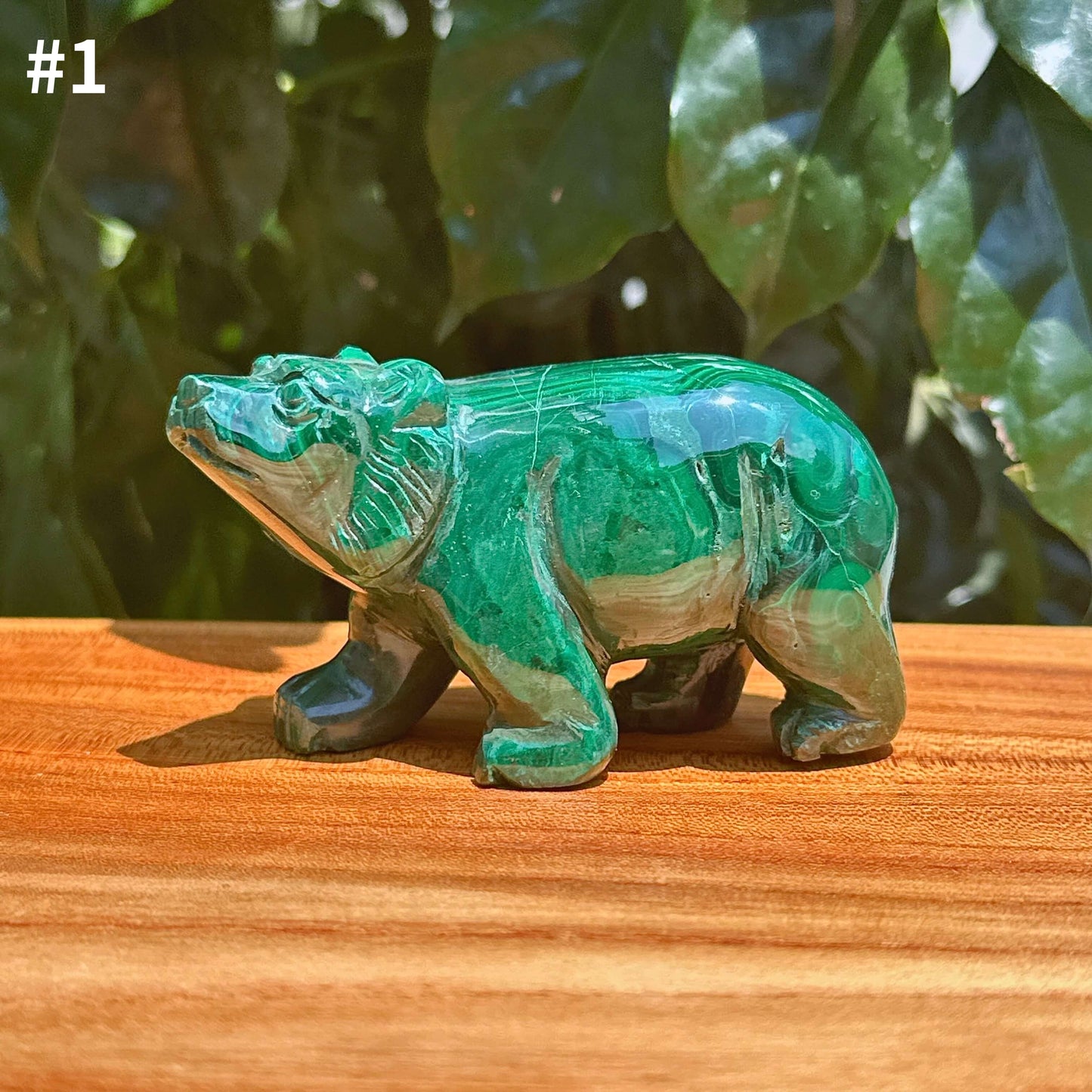 Malachite Bear Carving