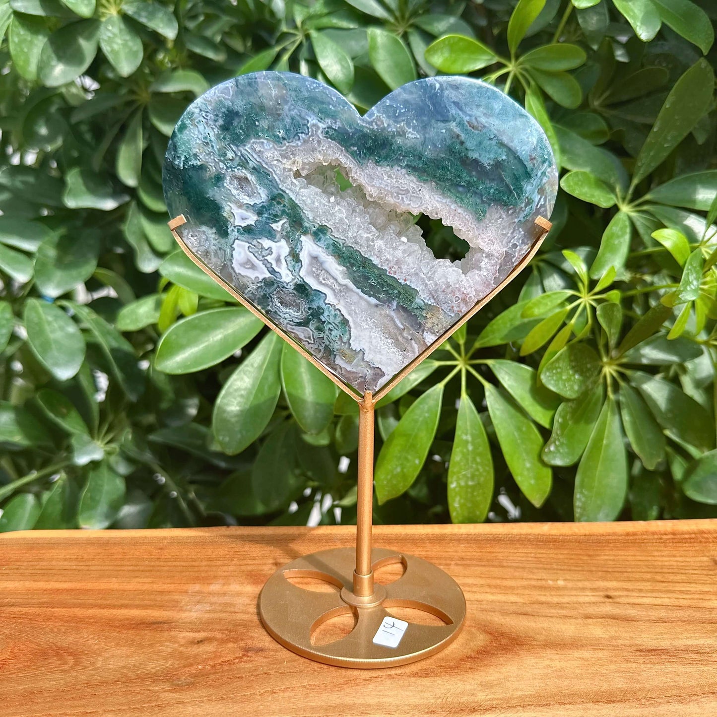 Moss Agate Heart Ornament
