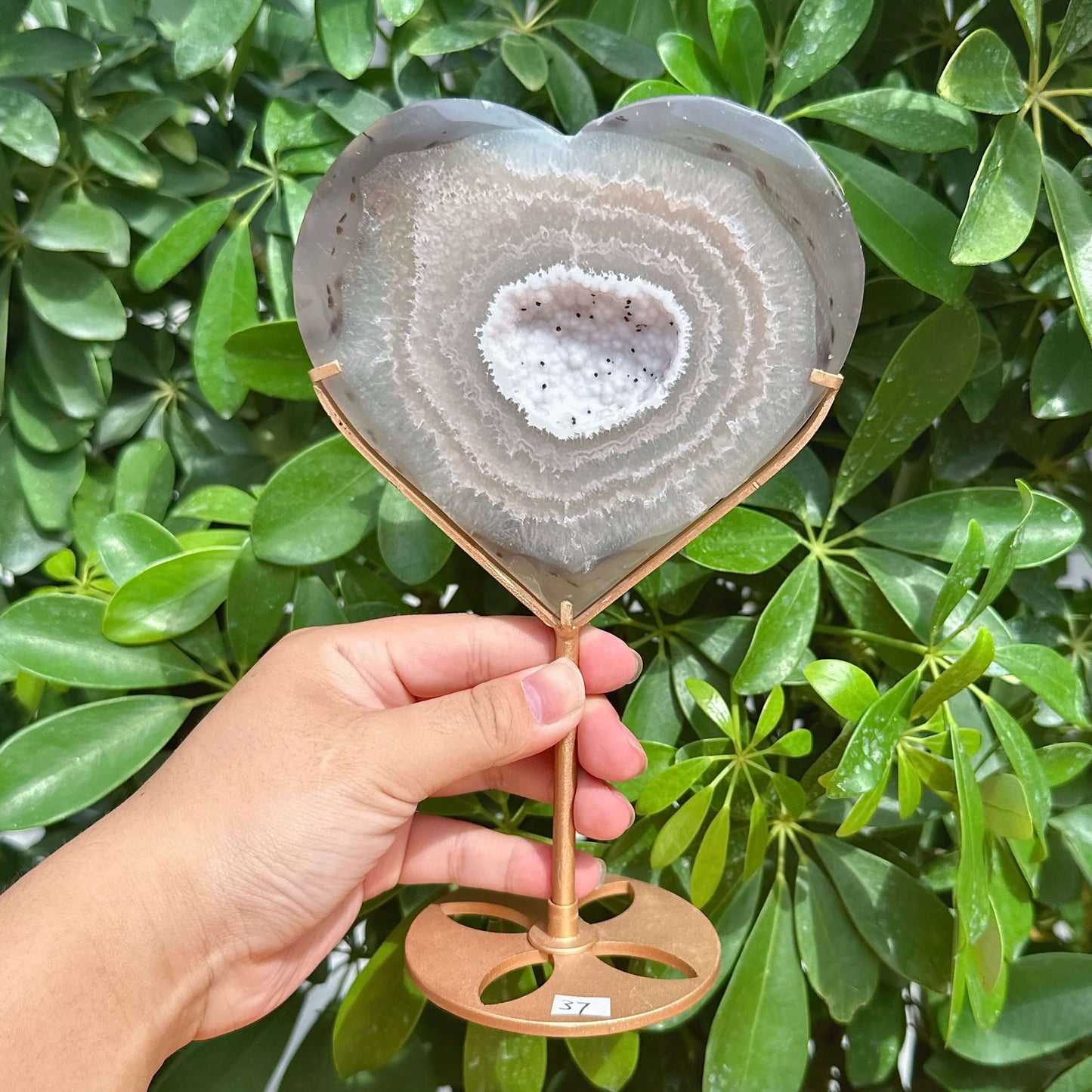Druzy Agate Heart Ornament
