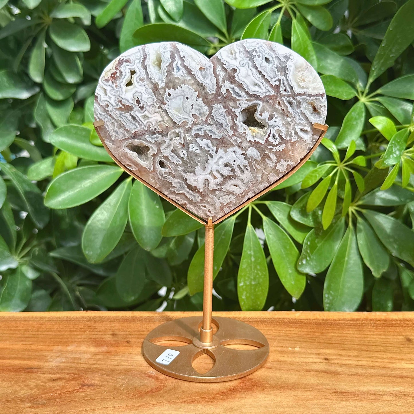 White Mexican Agate Heart Ornament