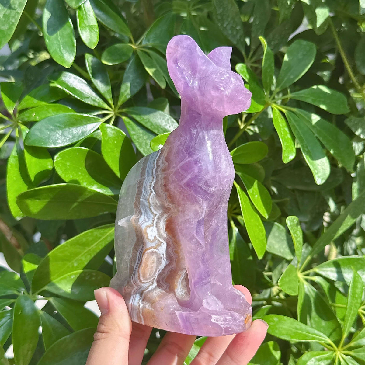 Amethyst Agate Sphynx Carving