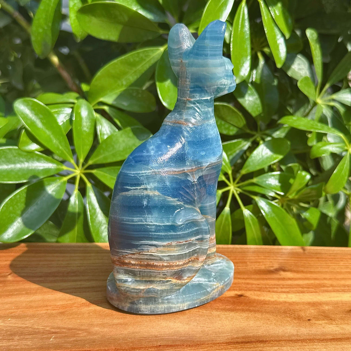 Blue Onyx Sphynx Carving