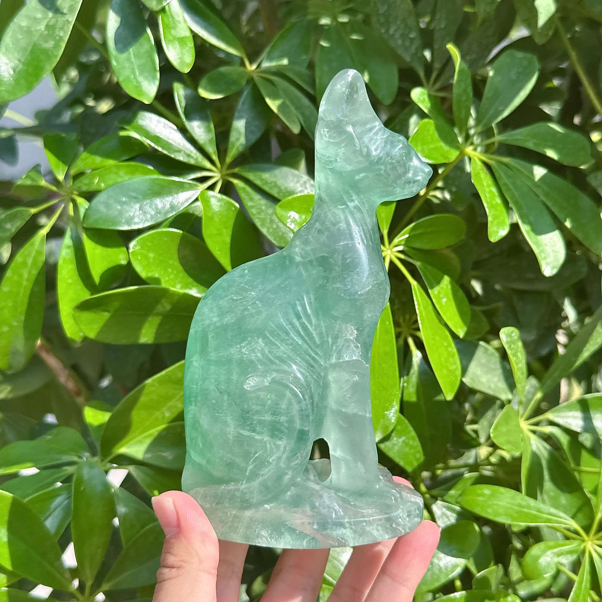 Fluorite Sphynx Carving
