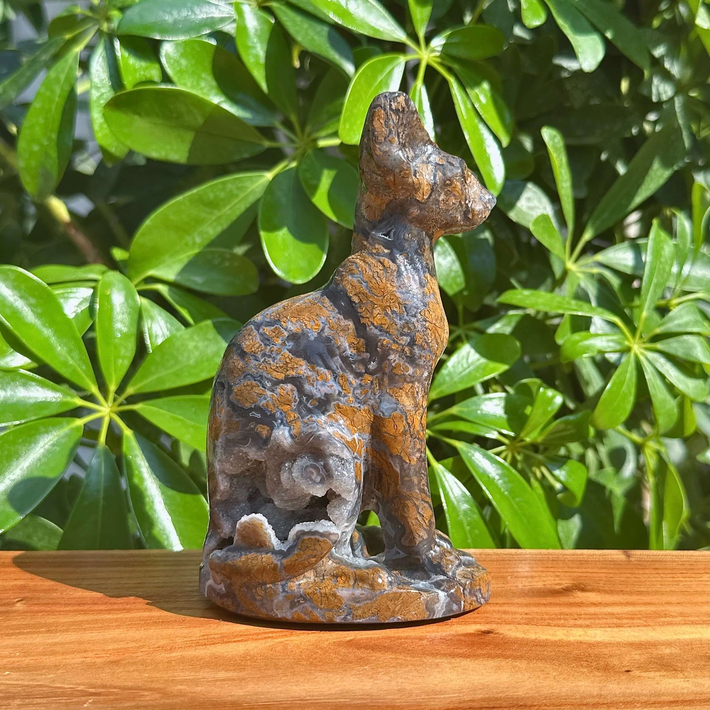 Yellow Canyon Agate Sphynx Carving