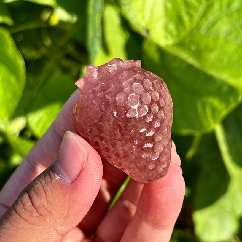 Red Strawberry Crystal Carving