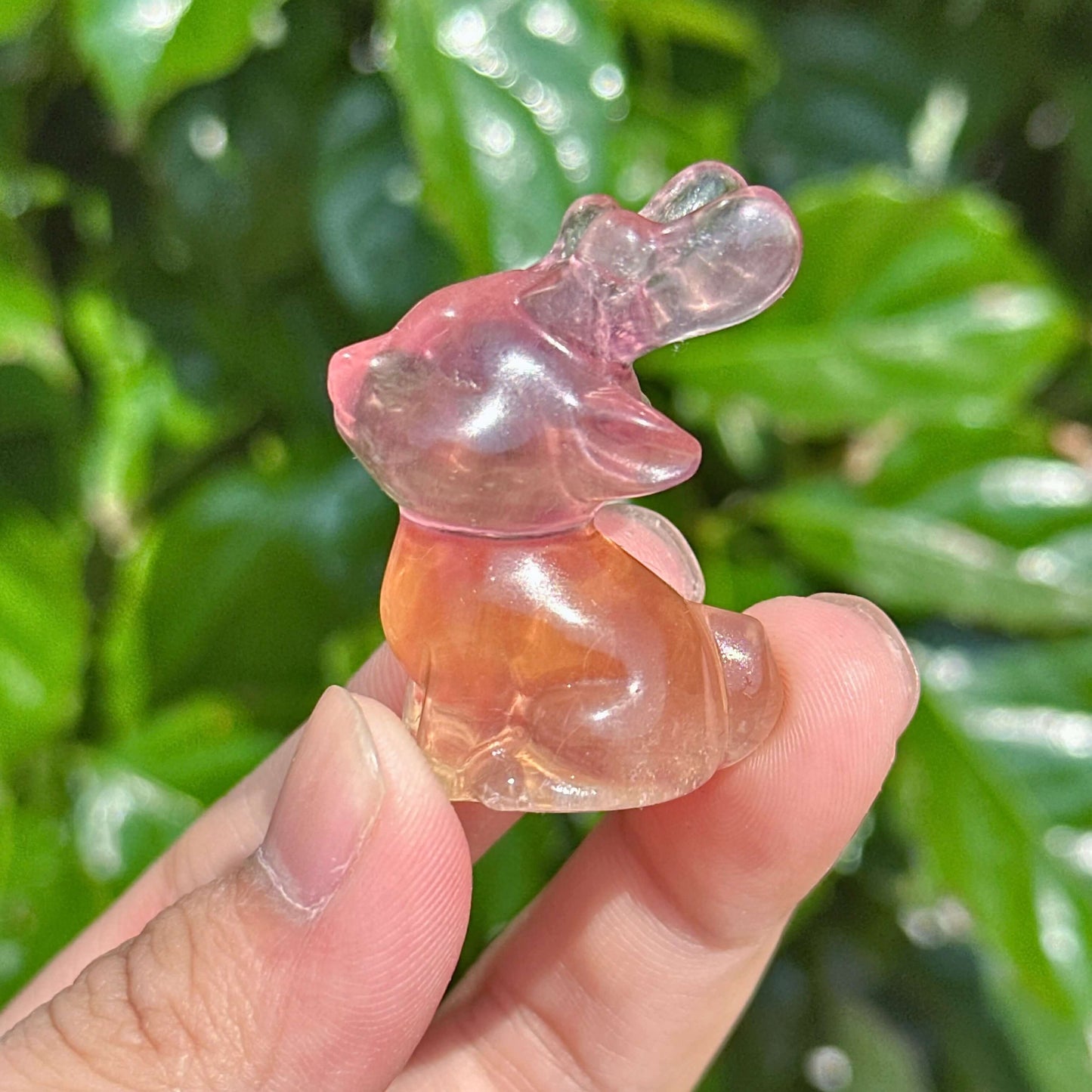 Rainbow Fluorite Crystal Deer Carving – A captivating handcrafted figurine showcasing the natural beauty of fluorite.