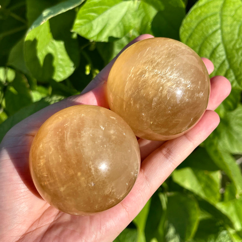 Honey Calcite Sphere