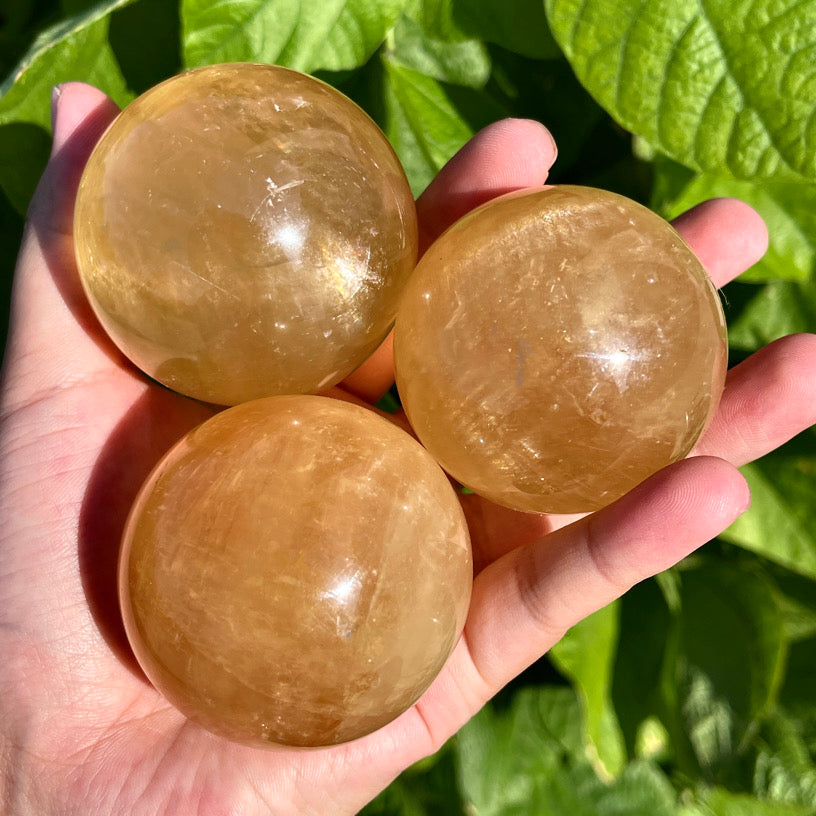 Honey Calcite Sphere