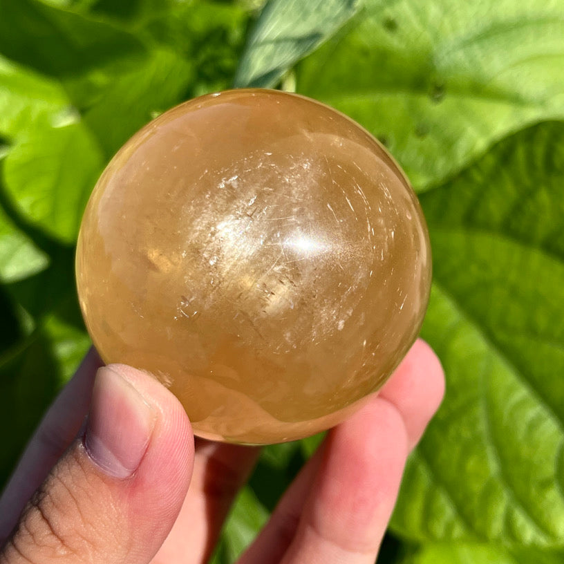 Honey Calcite Sphere