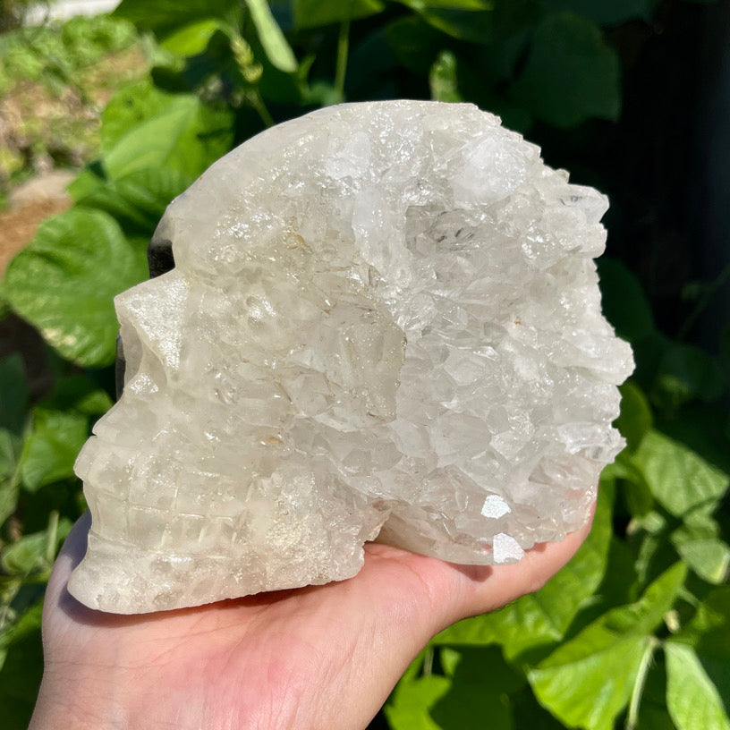 5.5″+ Clear Quartz Cluster Skull