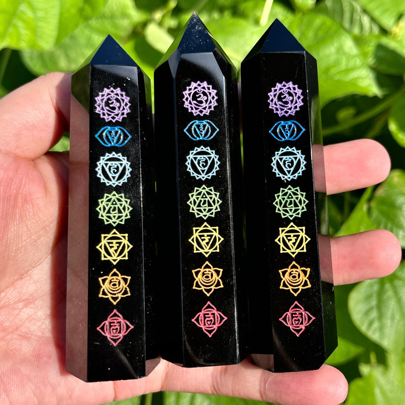 7 Chakra Obsidian Tower