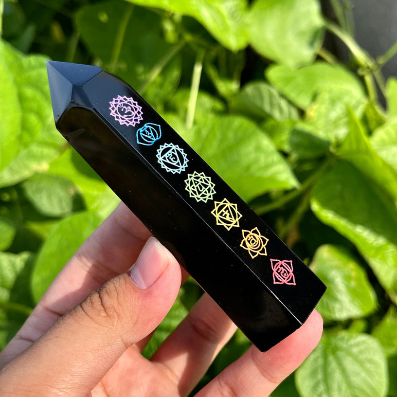 7 Chakra Obsidian Tower