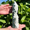 9″+ Moss Agate Tower