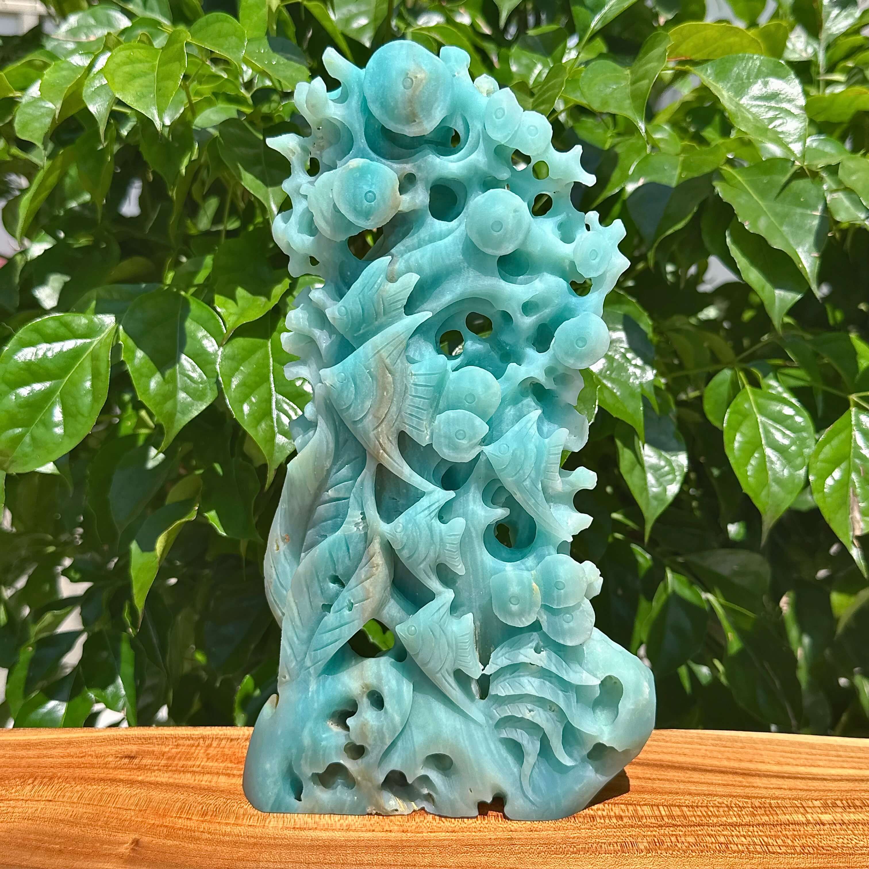 Amazonite Underwater World Carving