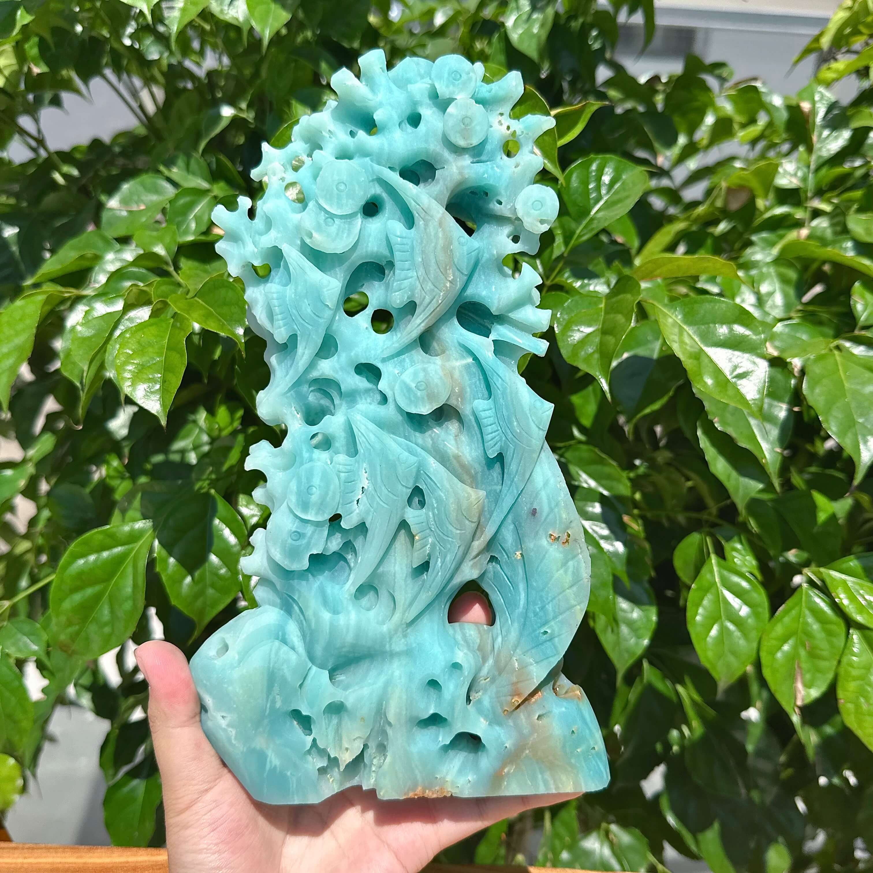 Amazonite Underwater World Carving