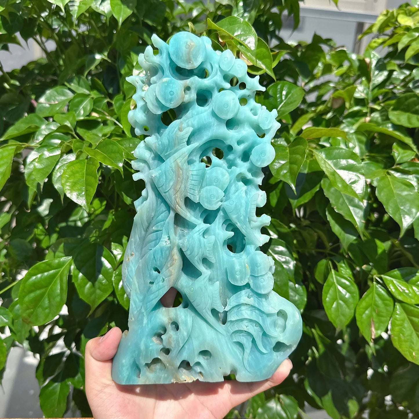Amazonite Underwater World Carving