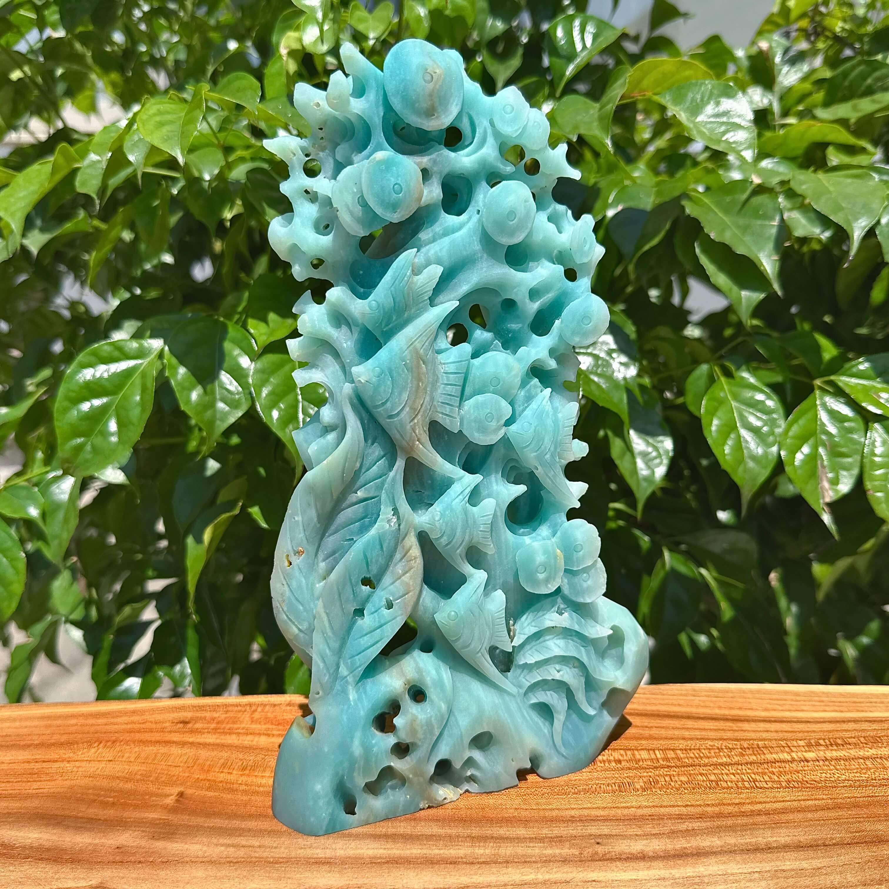 Amazonite Underwater World Carving
