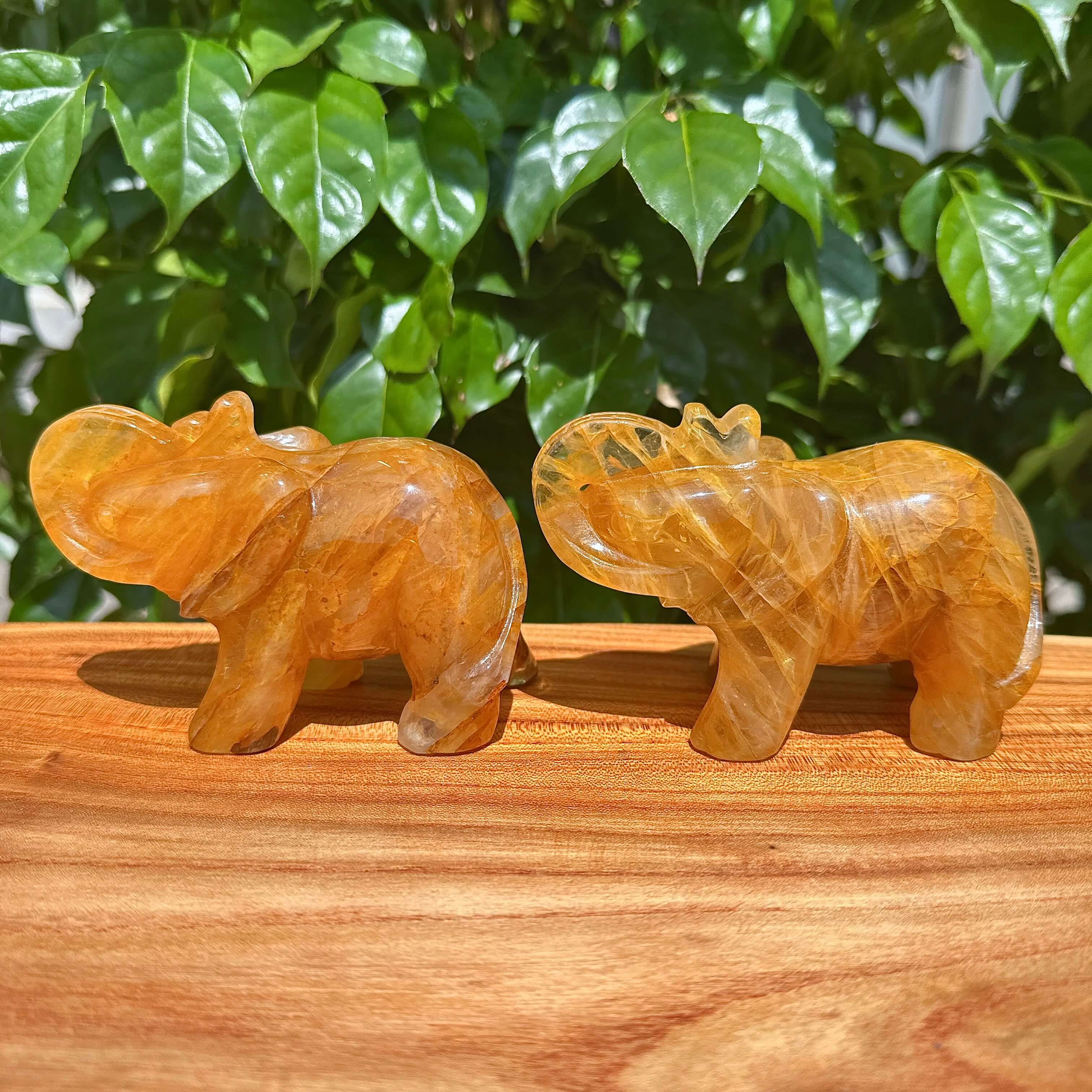 Golden Healer Elephant Carving