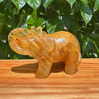 Golden Healer Elephant Carving