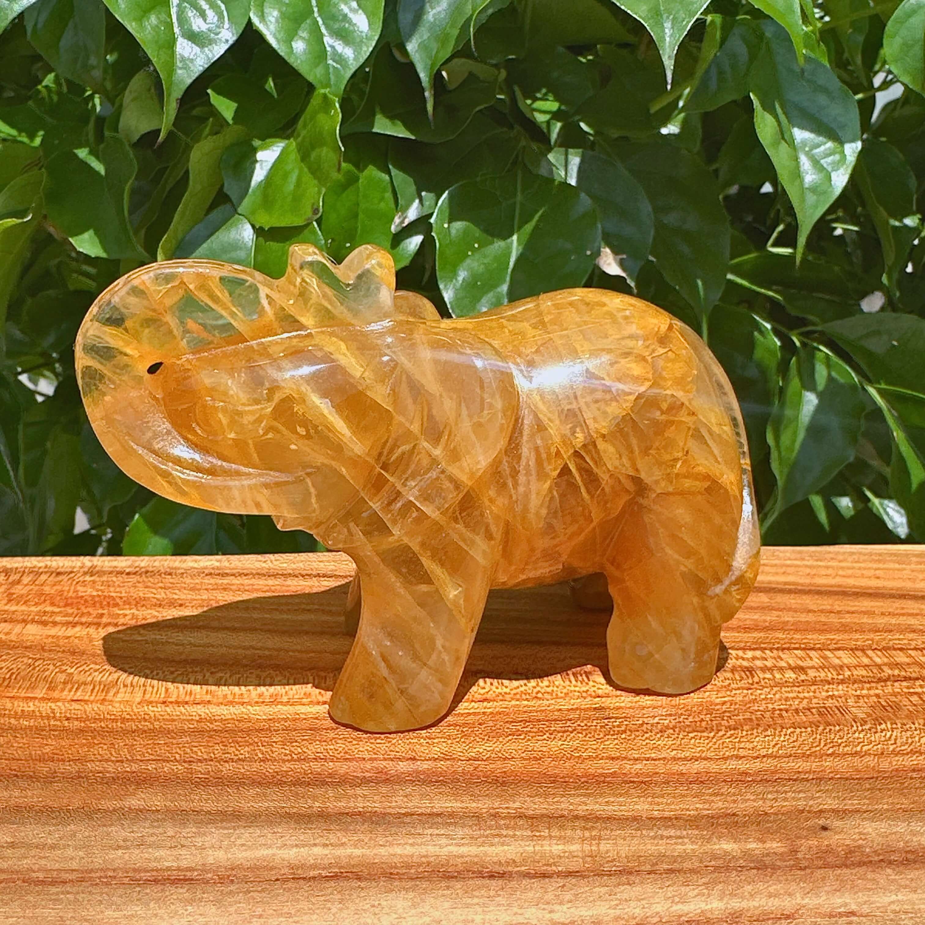 Golden Healer Elephant Carving