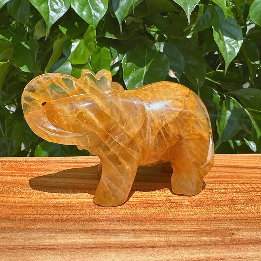 Golden Healer Elephant Carving