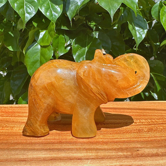 Golden Healer Elephant Carving