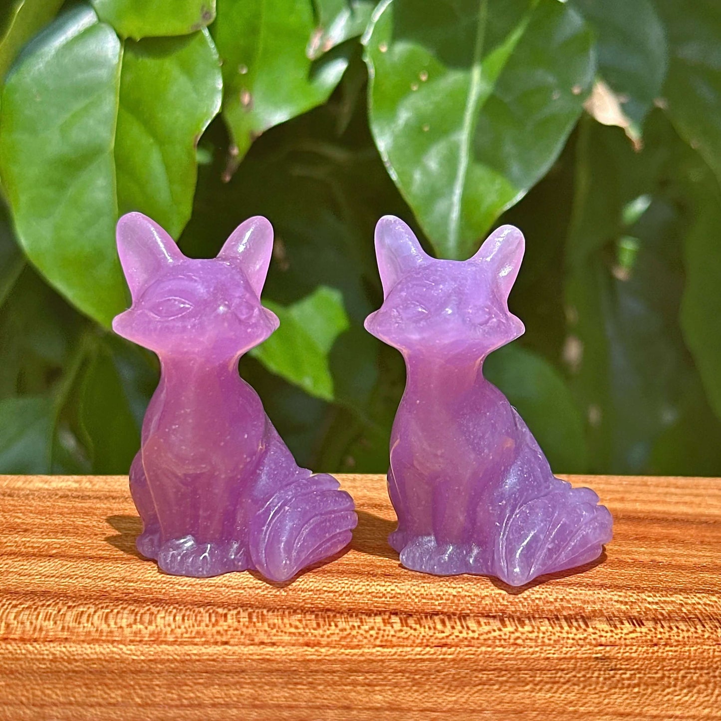 Lepidolite Fox Carving