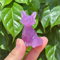Lepidolite Fox Carving