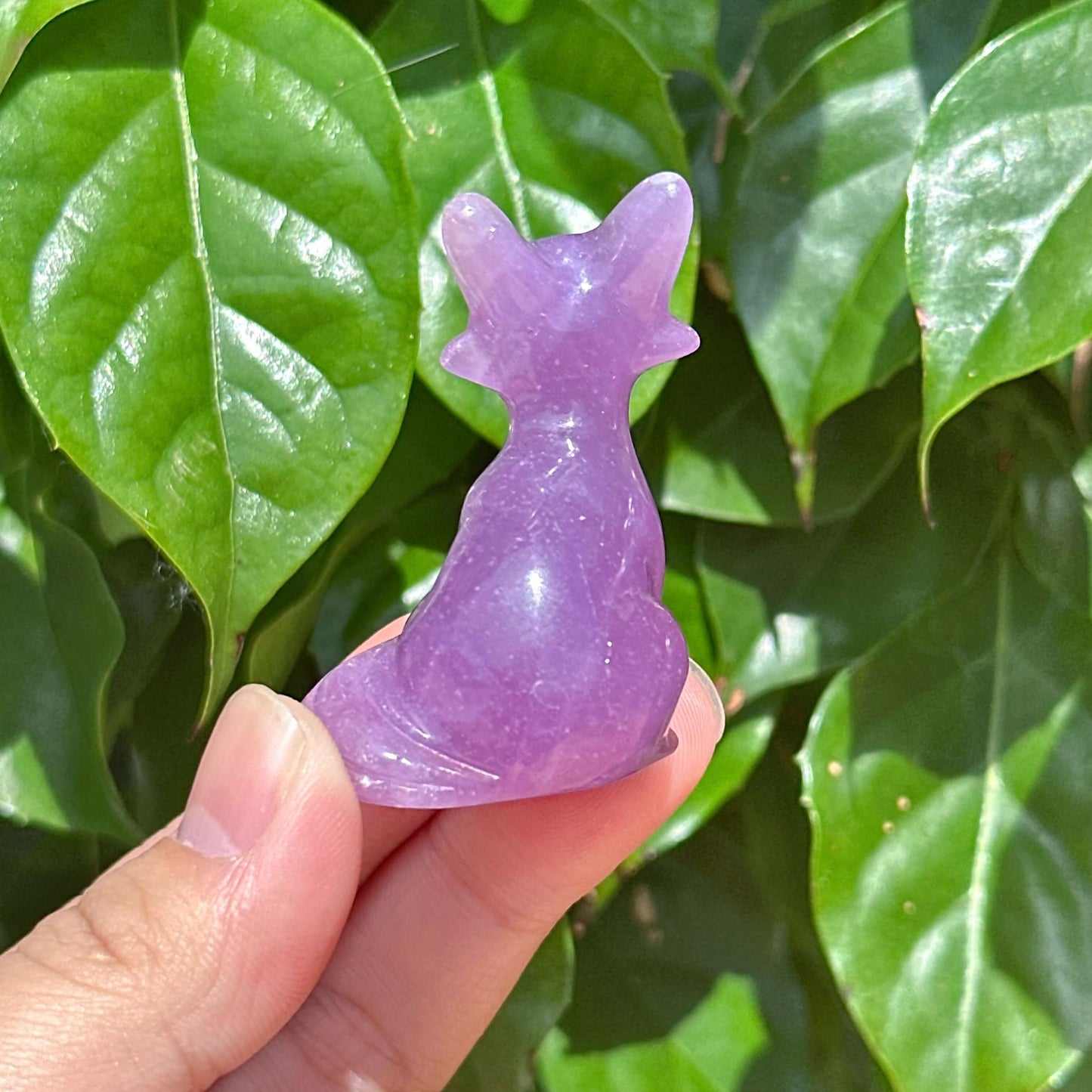 Lepidolite Fox Carving