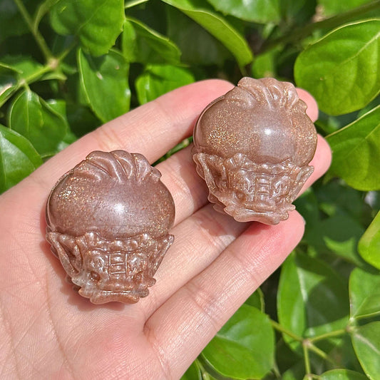 Golden Sunstone Dragon Turtle Carving
