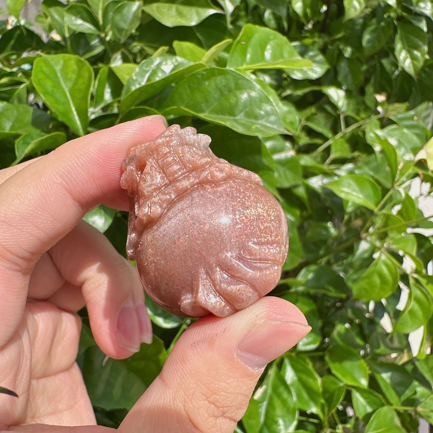 Golden Sunstone Dragon Turtle Carving