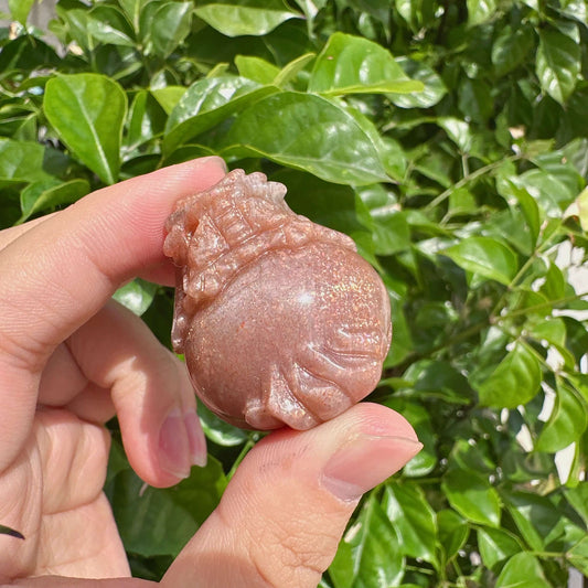 Golden Sunstone Dragon Turtle Carving