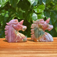 Ocean Jasper Unicorn Carving