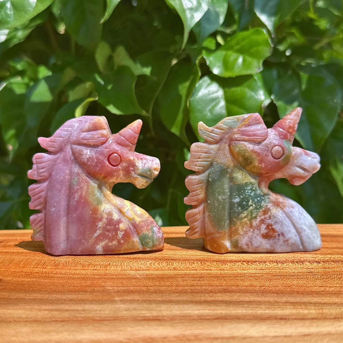 Ocean Jasper Unicorn Carving