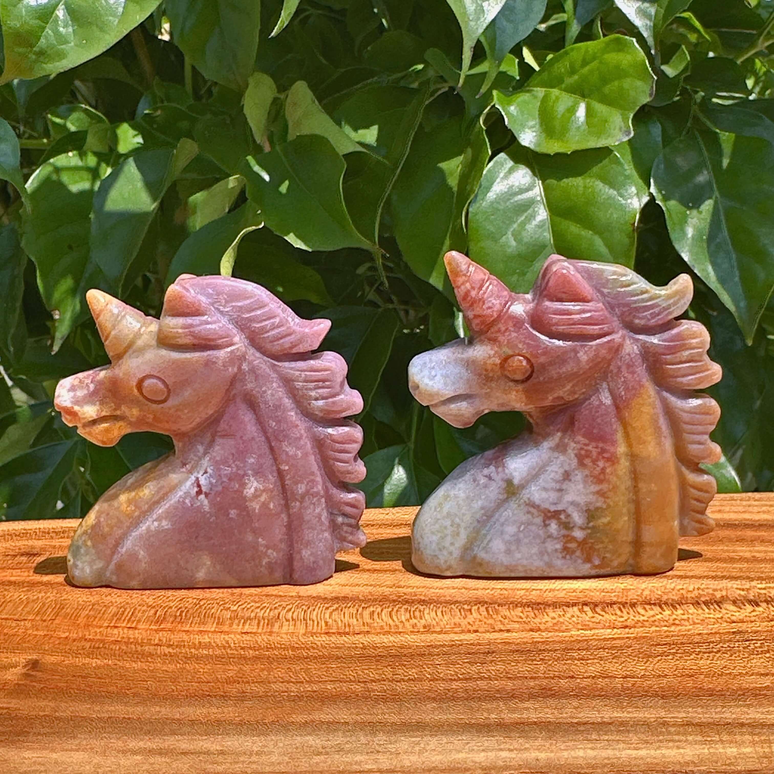 Ocean Jasper Unicorn Carving