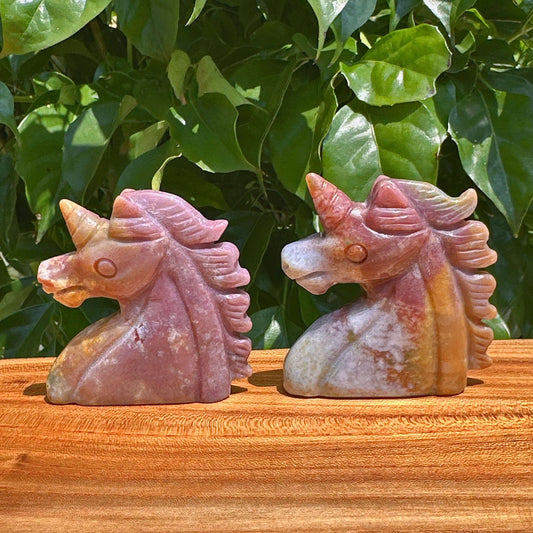 Ocean Jasper Unicorn Carving