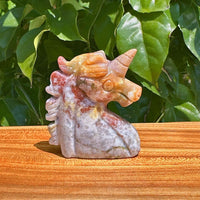 Ocean Jasper Unicorn Carving