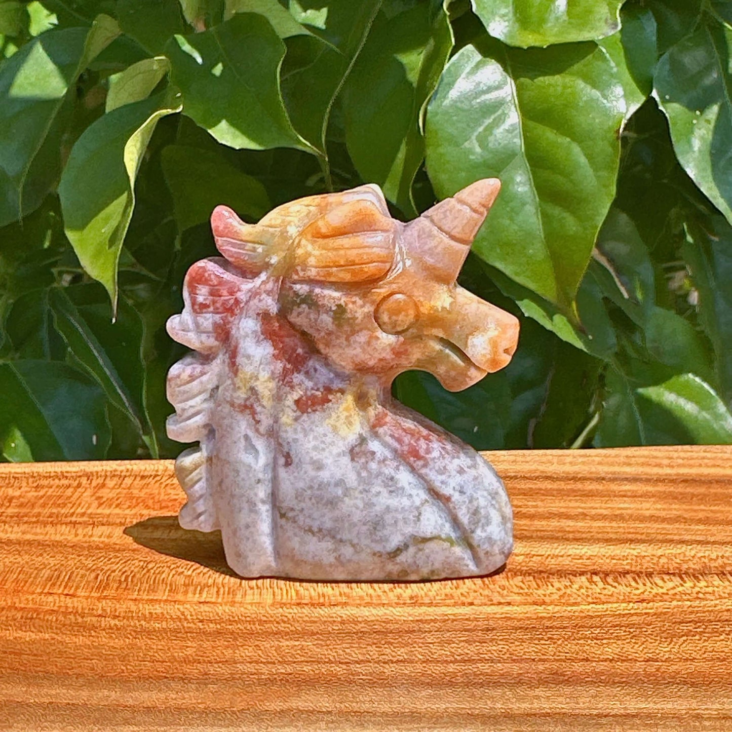Ocean Jasper Unicorn Carving