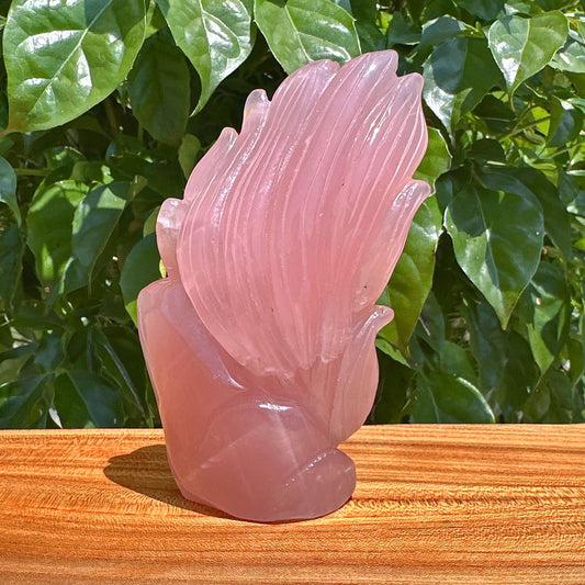 Rose Quartz Nine-tailed Fox Carving