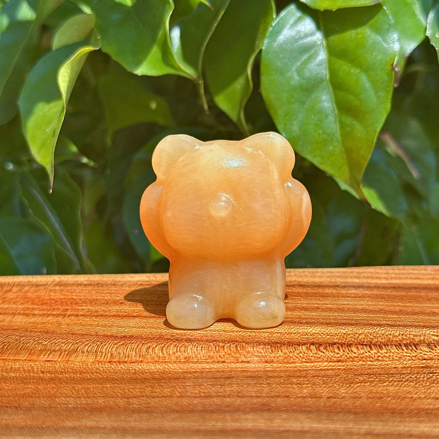1 Set Yellow Calcite Bear Carving