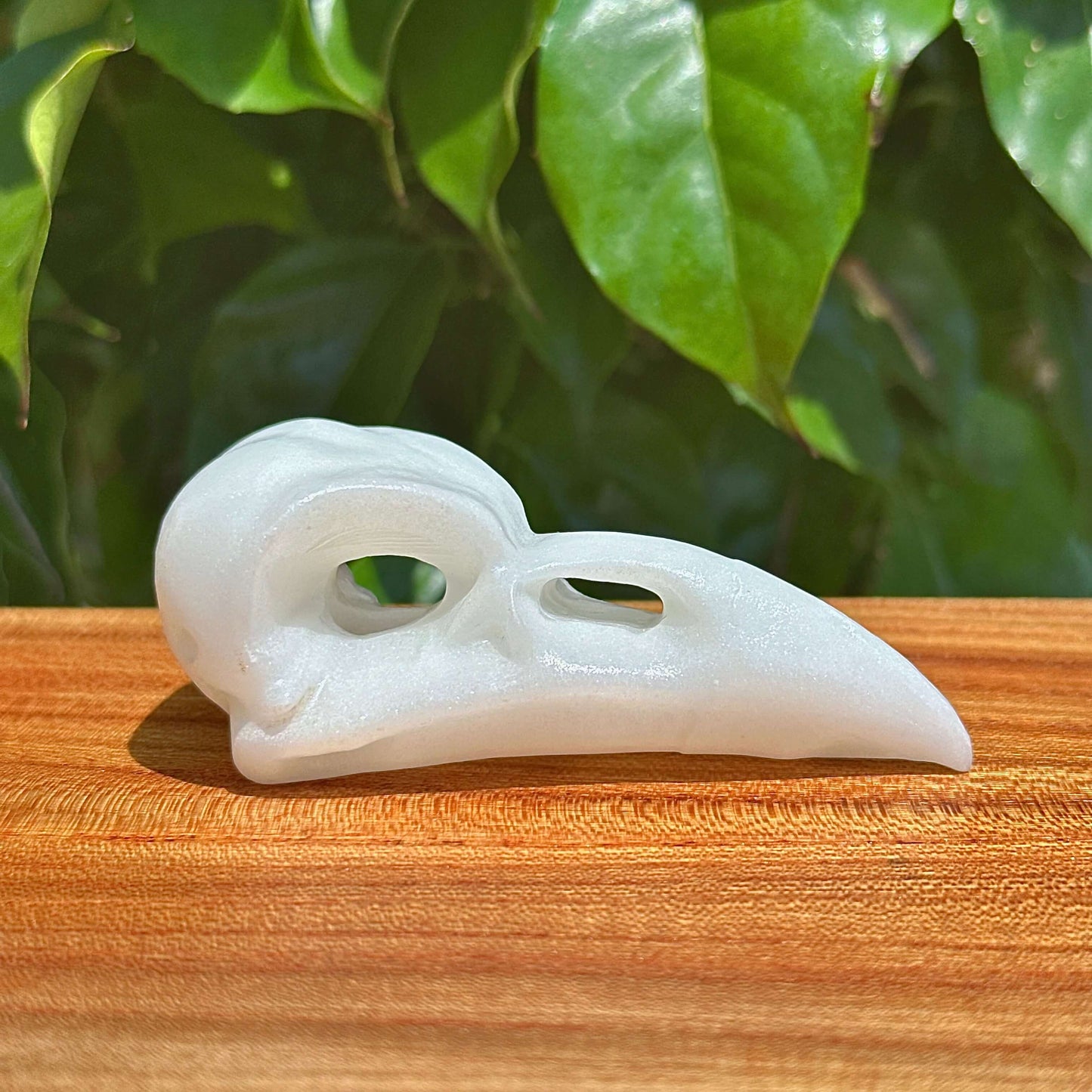 Crystal Crow Skull Carving